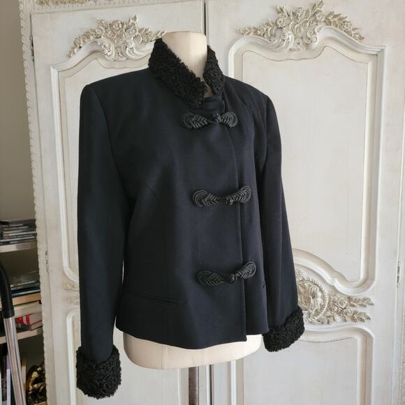 Vintage 80s George Simonton Neiman Marcus 100% Wool Russian Lamb Sz 12 EUC - Picture 1 of 3